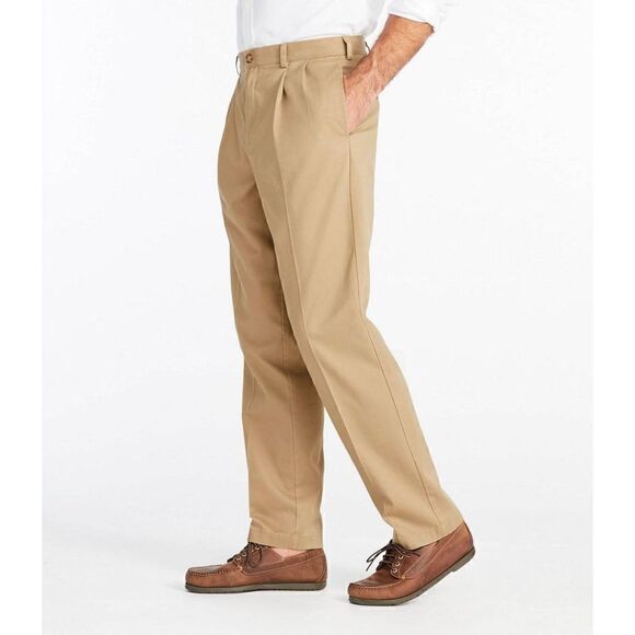 L.L. Bean Men's Wrinkle-Free Double L® Chinos,  Classic Fit Pleated Size 37x28 D - Picture 5 of 9